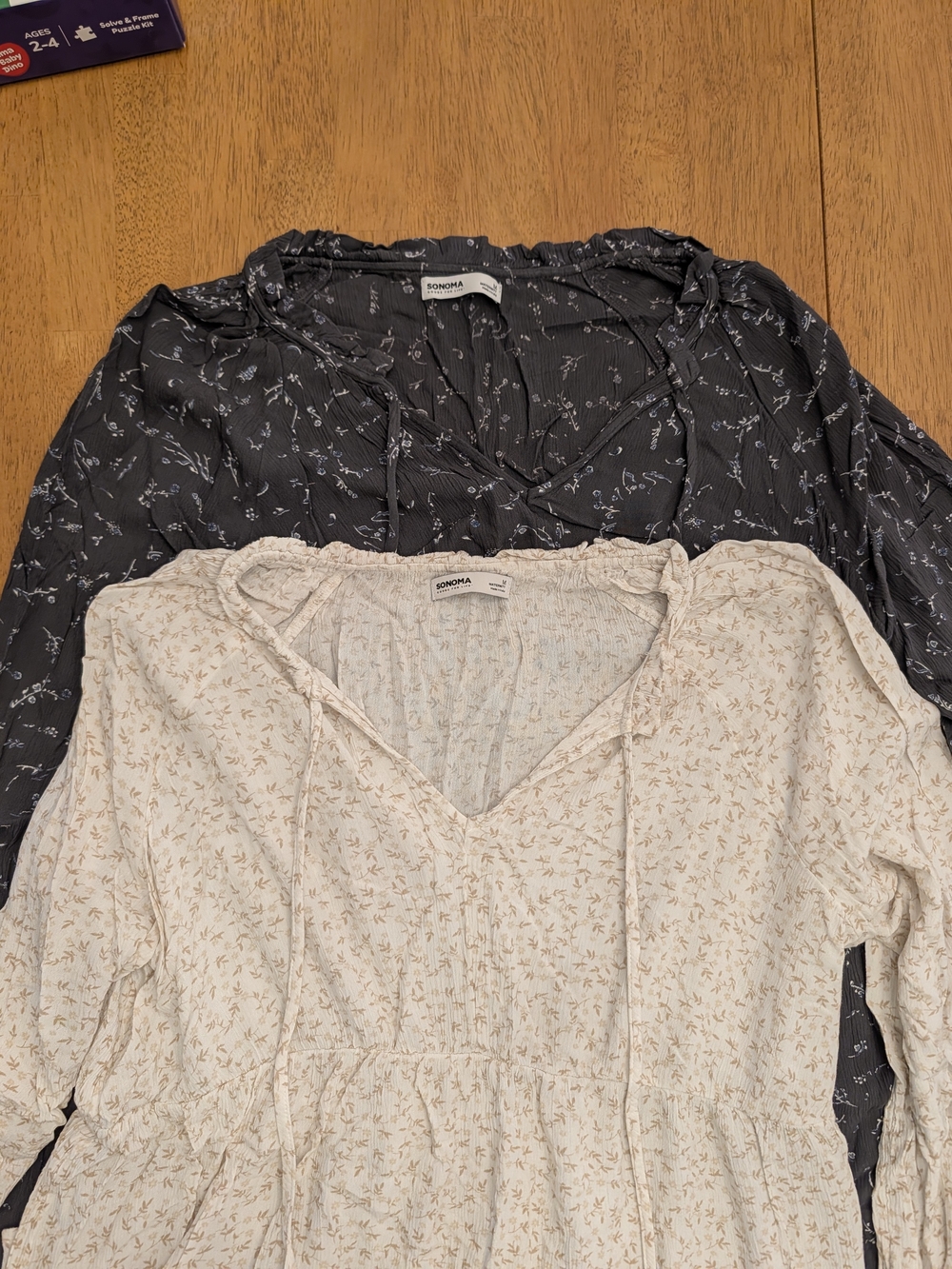 Sonoma Maternity Floral Peasant Long Sleeve Medium